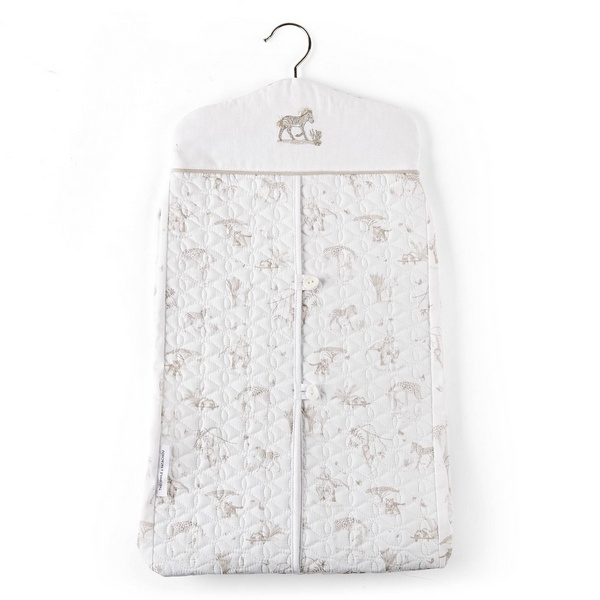 Safari - Luierzak - met kleerhanger - met safari print - Wit/Camel