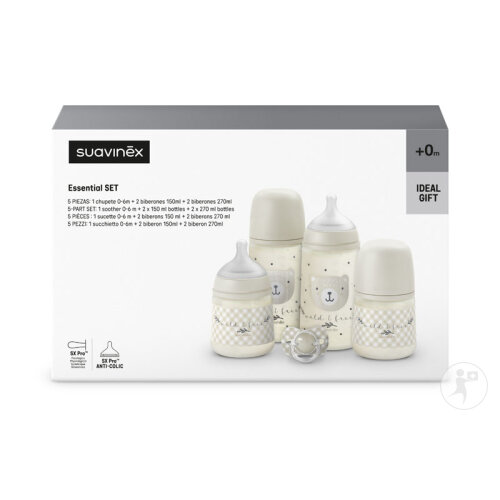 Birdies - ESS. SET - Fopspeen + 2X150ML + 2X270ML Flessen - Beige
