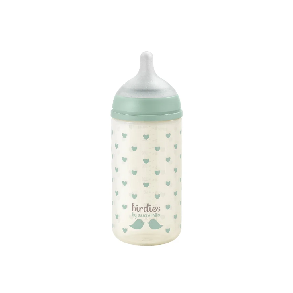 Birdies - Fles Glas 240ML - Speen SX Pro doorstroom S - 0M+ - Groen