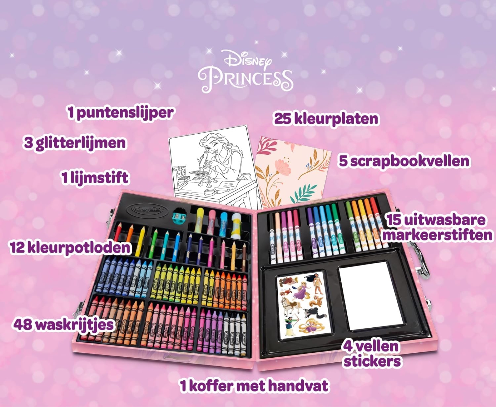 Inspirerende Kleurkoffer - Disney PRICESS - 115-delig - 5+