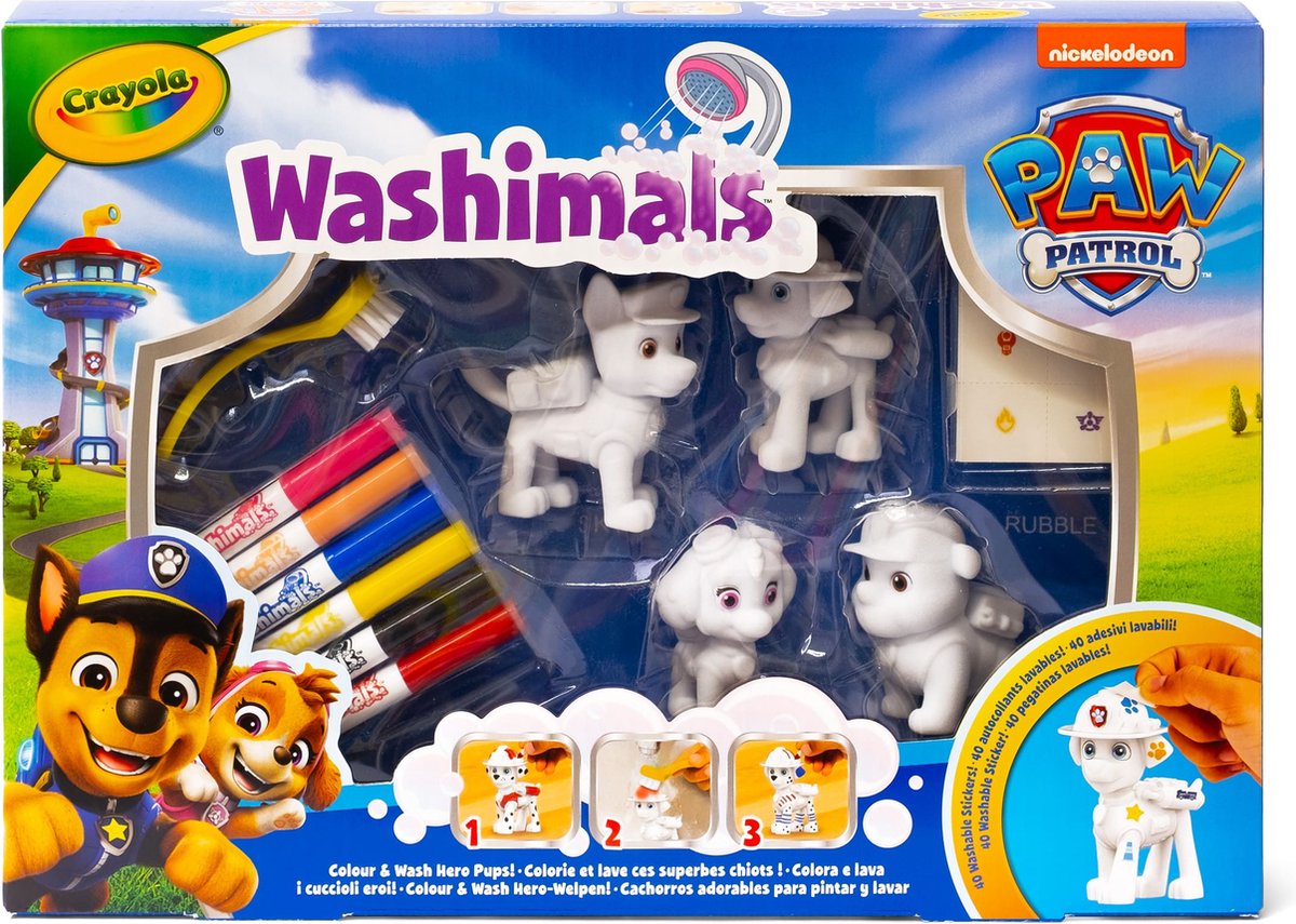 Scribble Scrubbie - Washimals - Paw Patrol - 4 stuks - 3+
