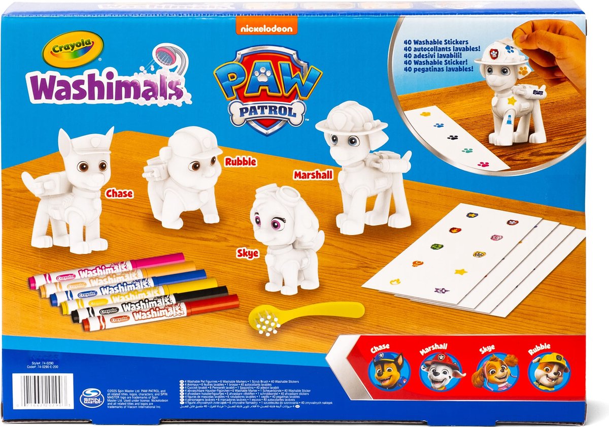 Scribble Scrubbie - Washimals - Paw Patrol - 4 stuks - 3+