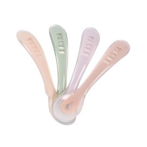 Set van 4 siliconenlepels - 2de leeftijd - Cotton Candy (assorti kleuren)- 8M+