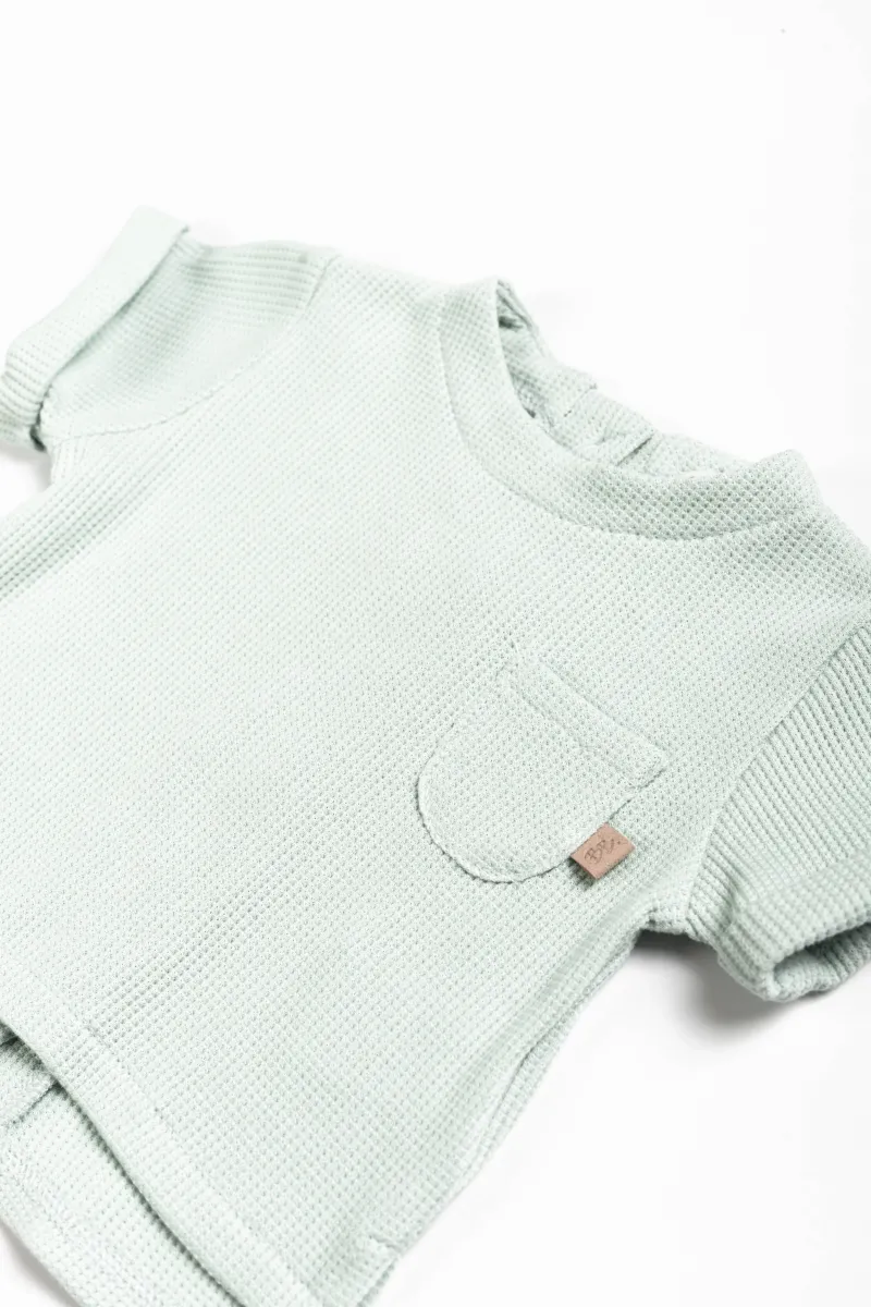 T-shirt - korte mouwen - opening achteraan - Ocean Blue