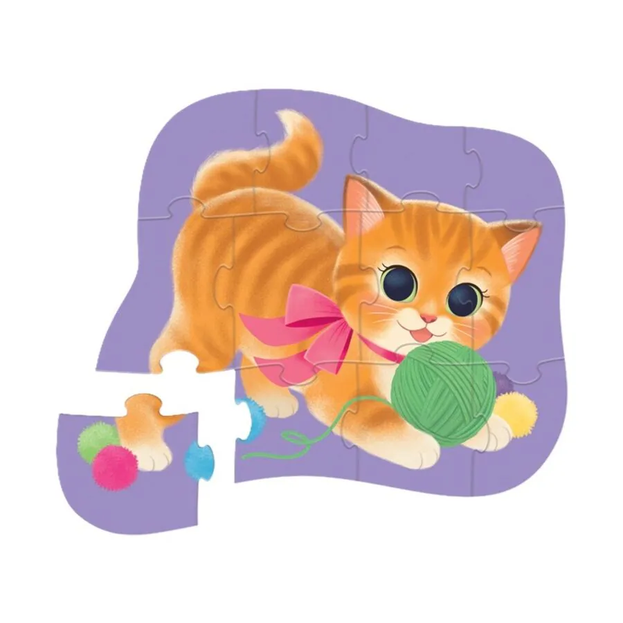 Shaped Box Puzzles - 12 stuks - Schattige Kittens - 2+