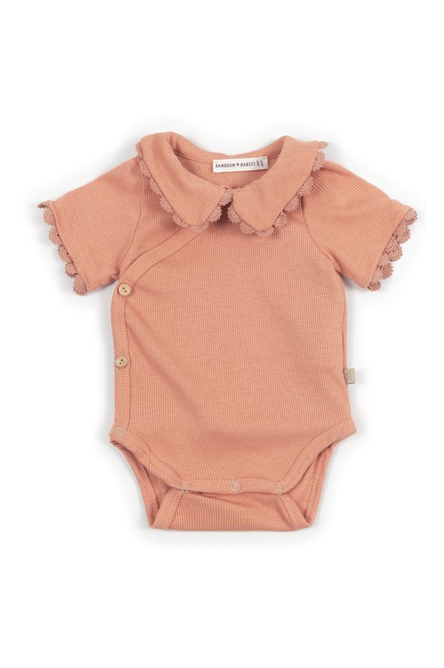 T-Shirt - Body - met kraagje - Coral
