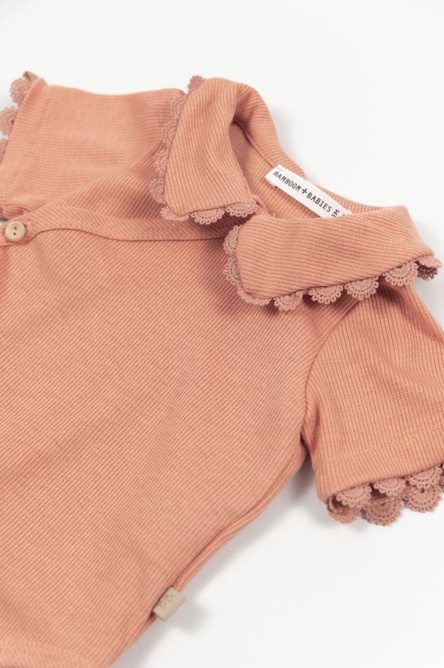 T-Shirt - Body - met kraagje - Coral