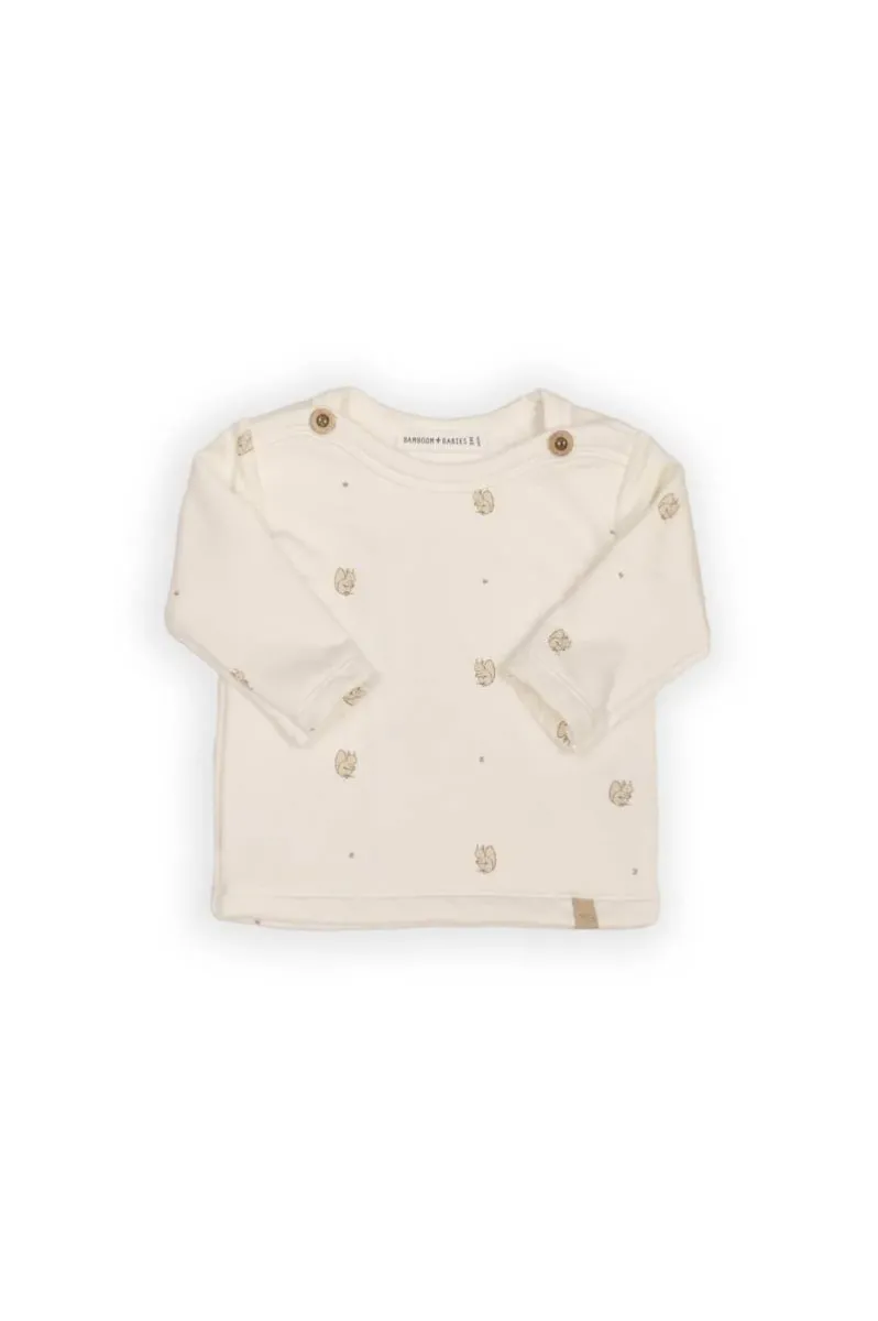 T-shirt - lange mouwen - met schouderopening - Print Squirrel