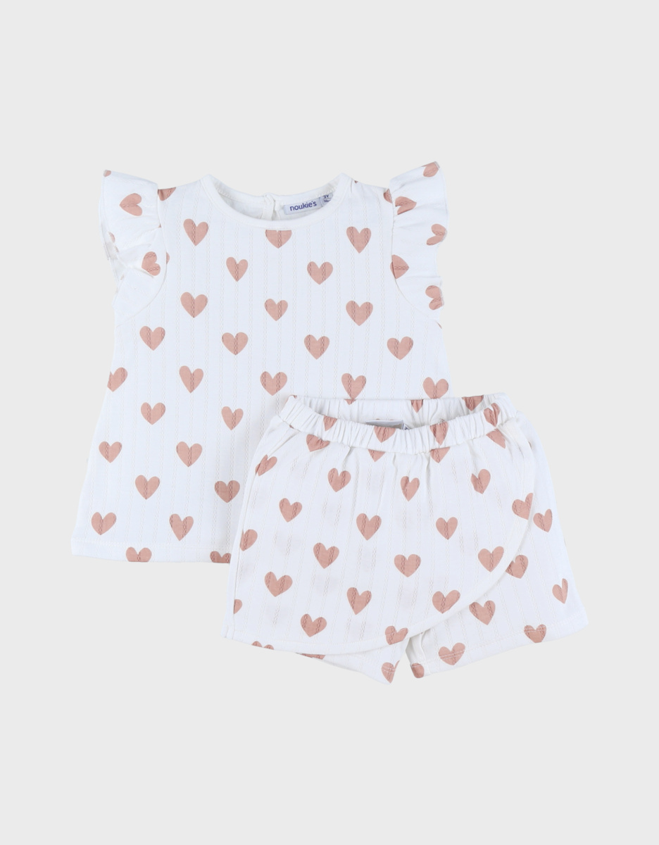 Pyjama 2-delig - T-shirt + Short - Mon Coeur - Wit