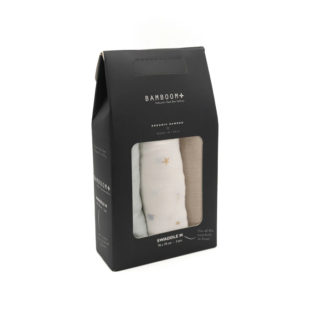 Swaddle - Muslin - 70x70cm - set of 3 - Print Sealife