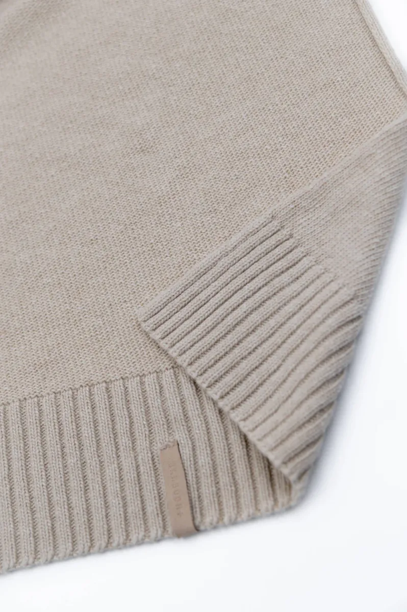 Wiegdeken - 4 seizoenen - Cashmere - 80x80cm - Melange Stone Sand
