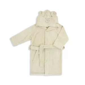 Badjas - 2-4 Y - with ears - 100% Bamboo Terry - Oyster Grey