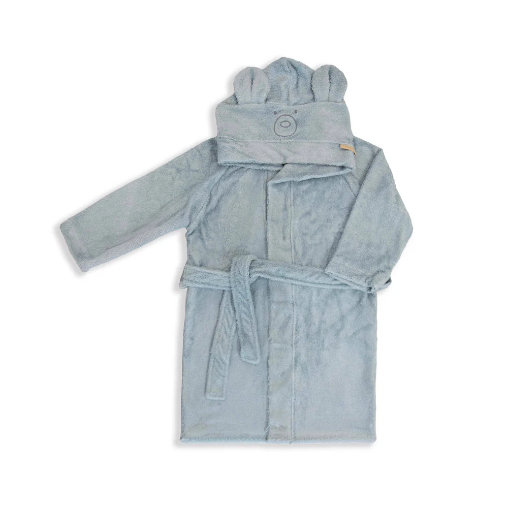 Badjas - 2-4 Y - with ears - 100% Bamboo Terry - Warm Ocean
