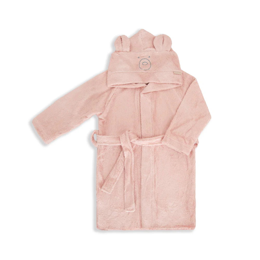 Badjas - 2-4 Y - with ears - 100% Bamboo Terry - Warm Pink
