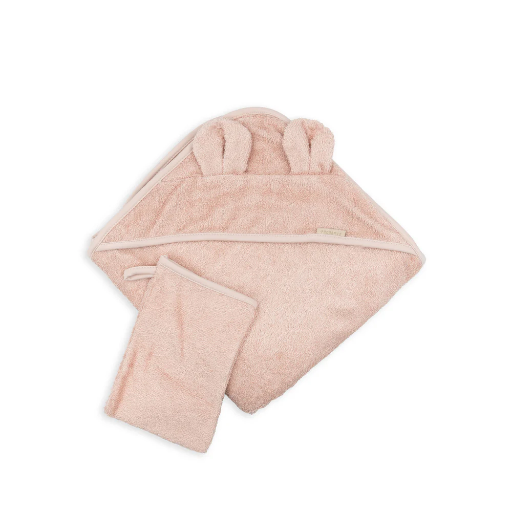 BAMBOOM - Badcape + Washand - 75 x 75 cmWarm Pink