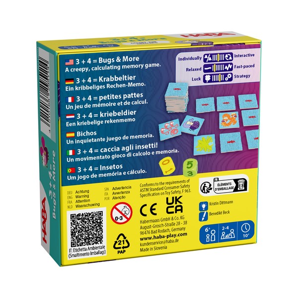 3 + 4 = Bugs & More - Supermini spel - Play + Learn - 6+