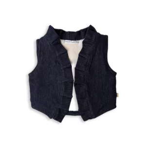 Bodywarmer - in Jeans - binnenzijde Teddy - Blue