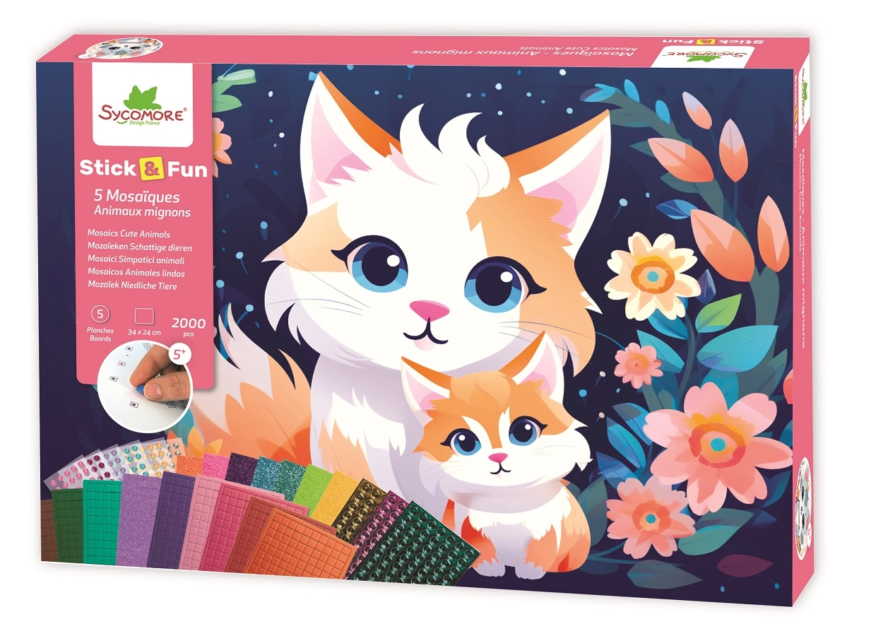 Stick & Fun - Mozaïek - Schattige dieren XL - 5+